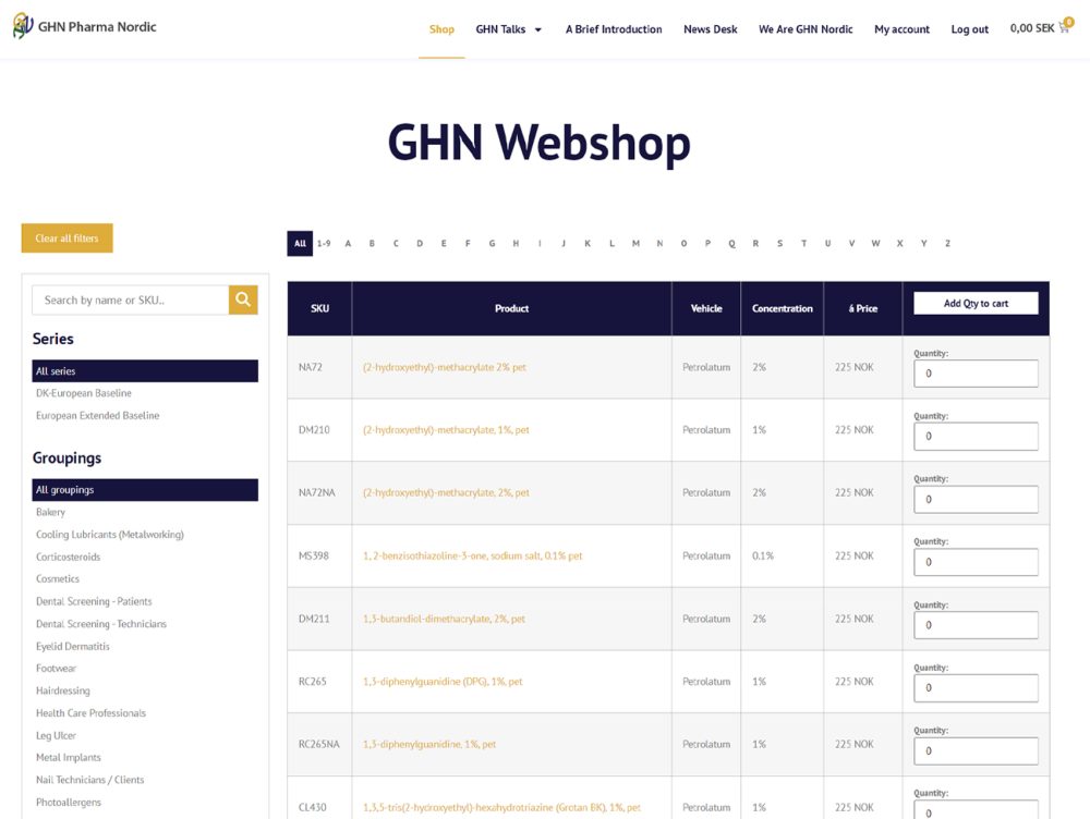 GHN nordic webbshop