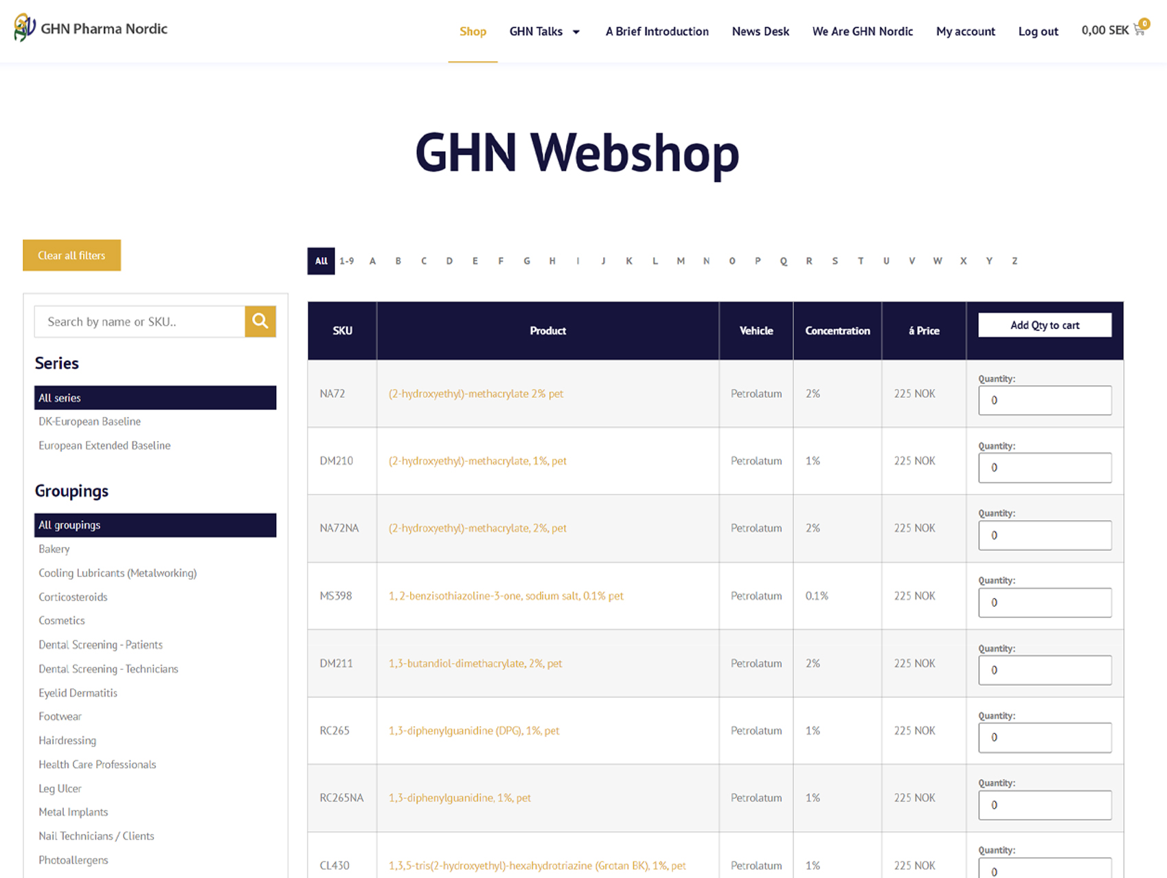 GHN nordic webbshop